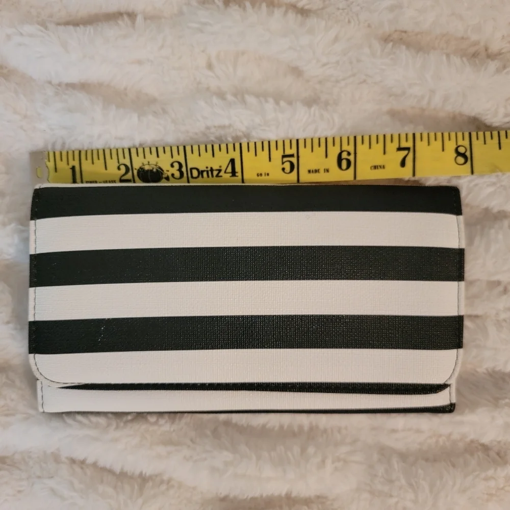 Kut from the Kloth Black & White Striped Fold Wallet